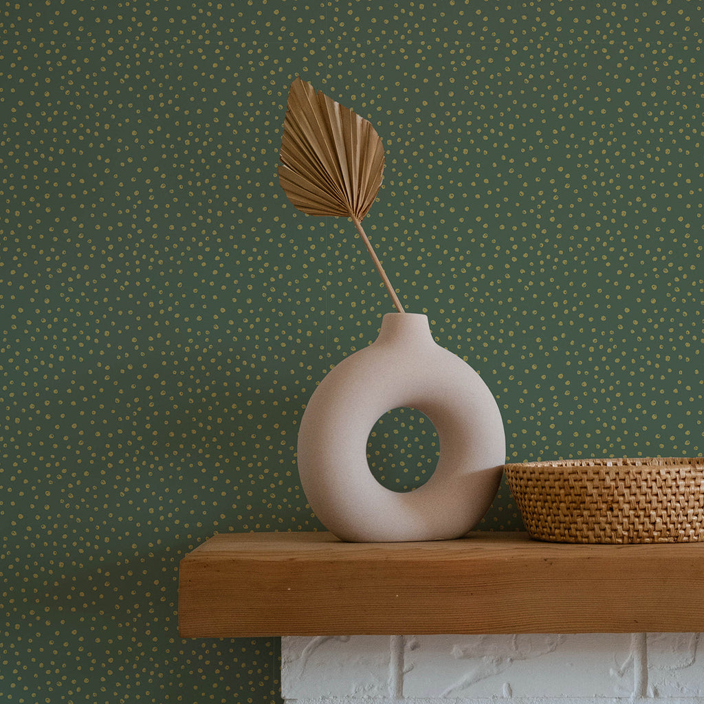Cassie Petite Polka Wallpaper wallpaper detail or room view