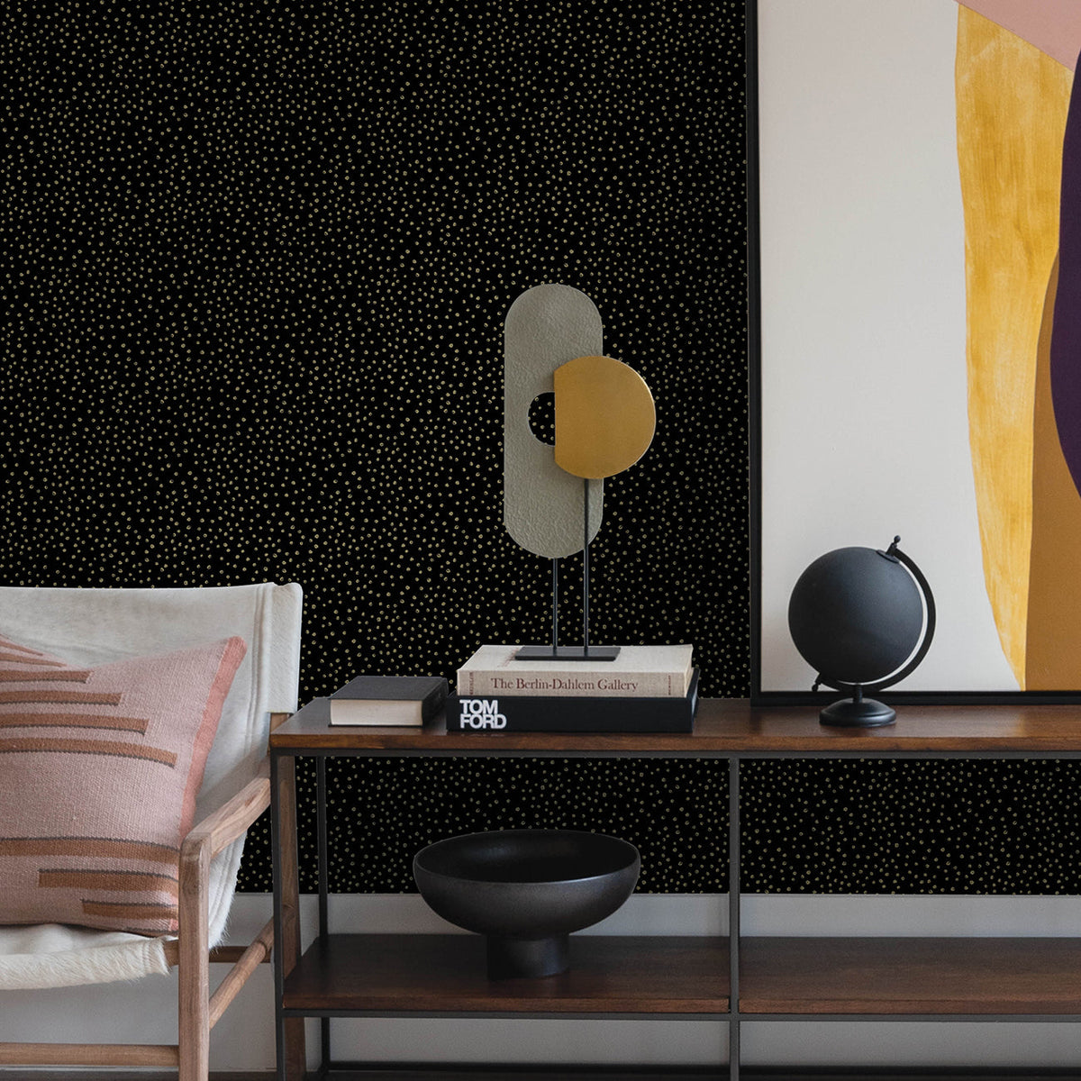 Cassie Petite Polka Wallpaper wallpaper detail or room view
