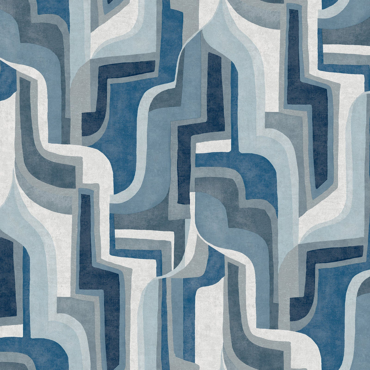 Tulum Surreal Shapes Wallpaper in Blue