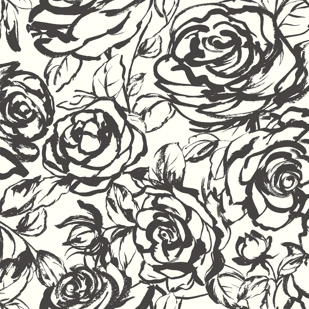 Nelda Rose Wallpaper in Black