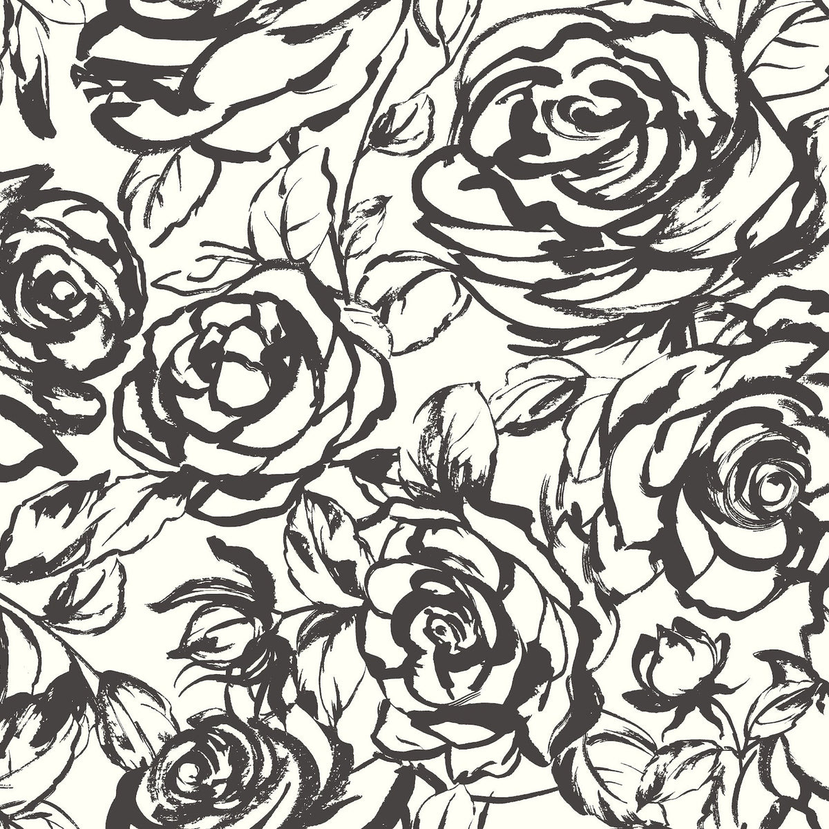 Nelda Rose Wallpaper in Black