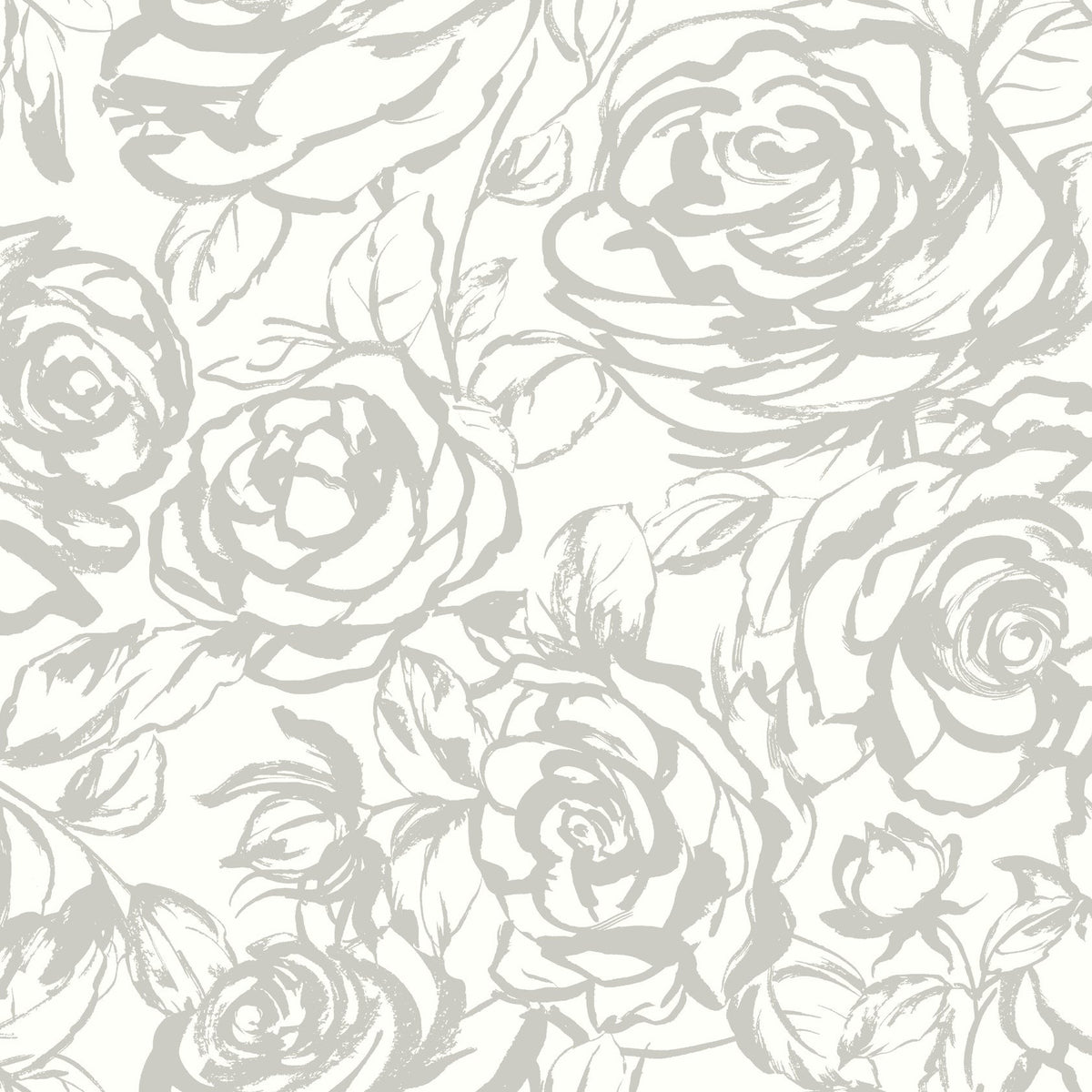 Nelda Rose Wallpaper in Silver