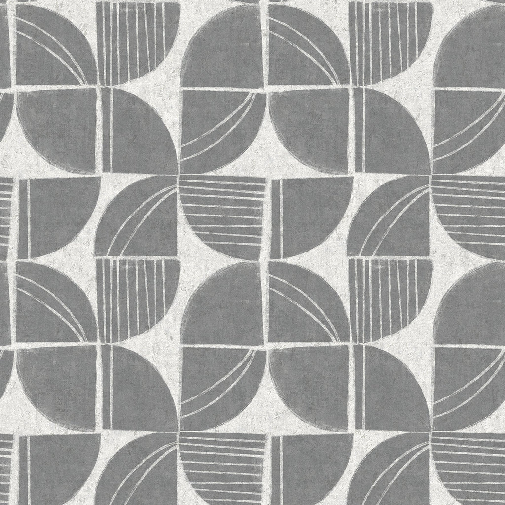 Baxter Semicircle Mosaic Wallpaper in Charcoal