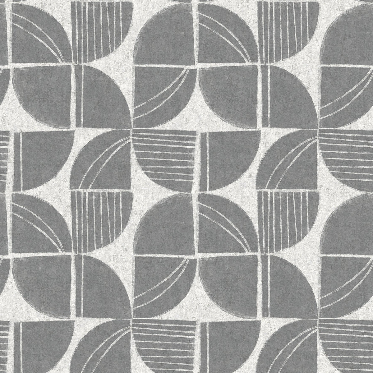 Baxter Semicircle Mosaic Wallpaper in Charcoal