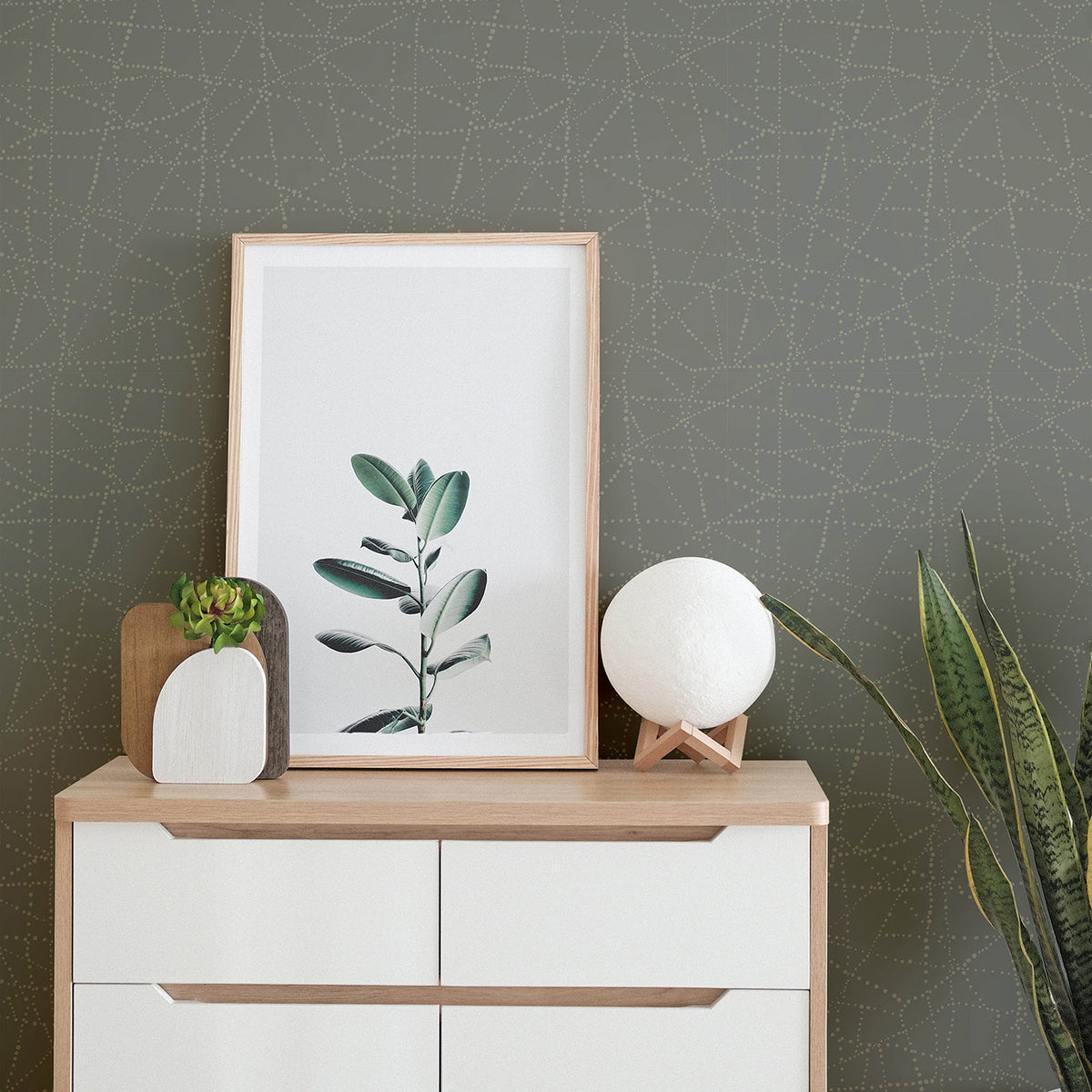 Alcott Dotted Wallpaper wallpaper detail or room view
