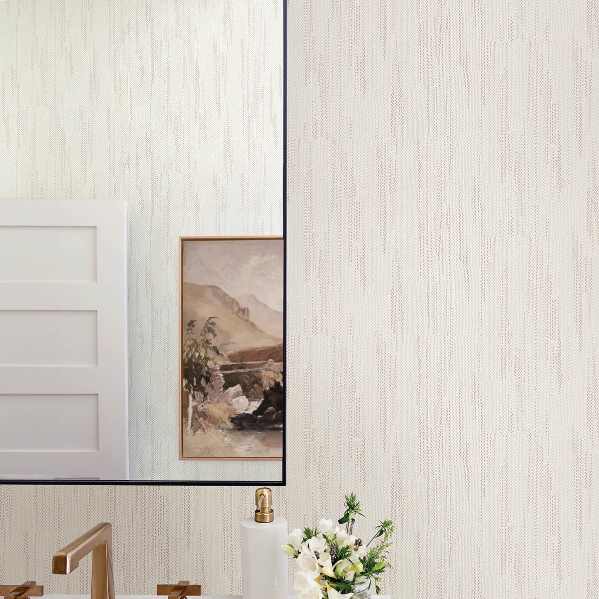 Baris Stipple Stripe Wallpaper wallpaper detail or room view