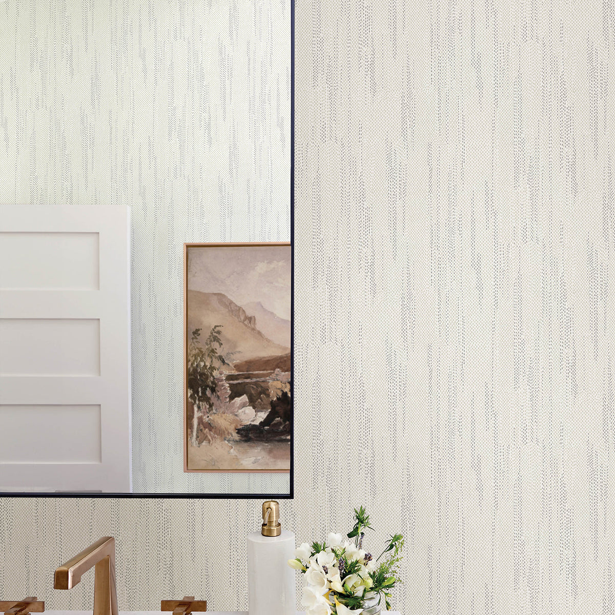 Baris Stipple Stripe Wallpaper wallpaper detail or room view