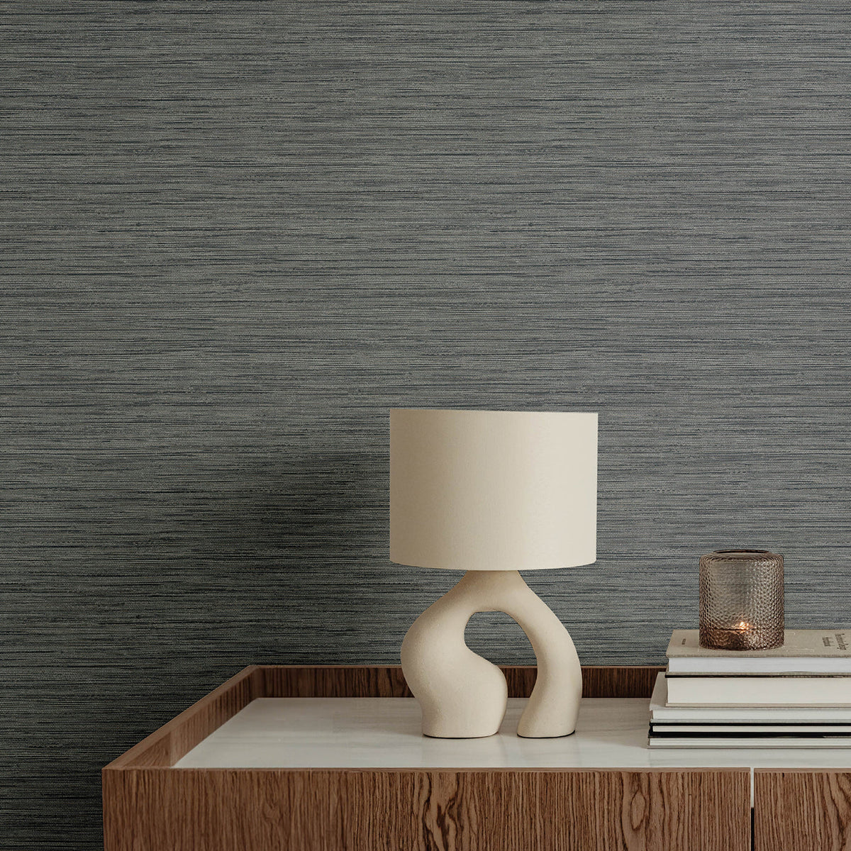 Sheehan Faux Grasscloth Wallpaper wallpaper detail or room view