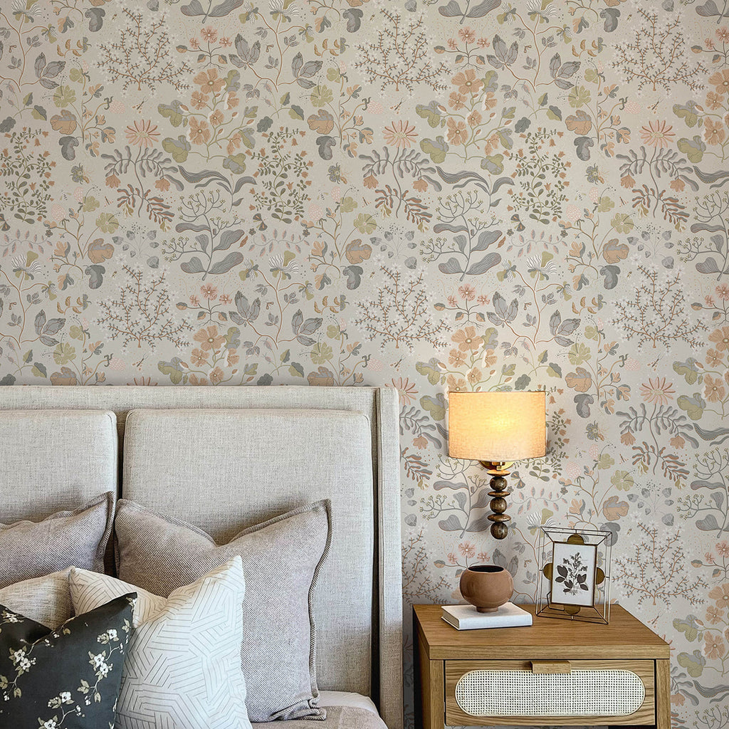 Groh Floral Wallpaper wallpaper detail or room view