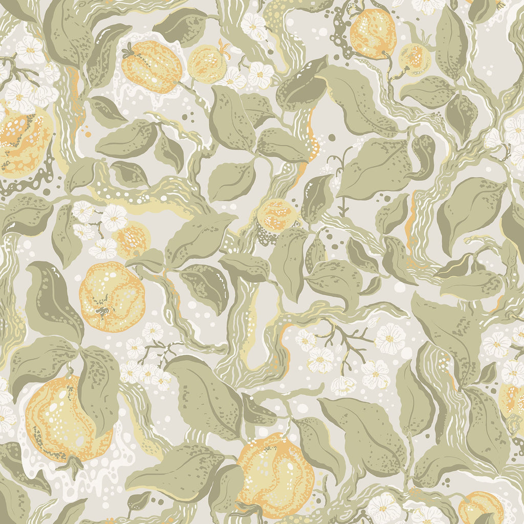 Kort Fruit and Floral Wallpaper in Sage