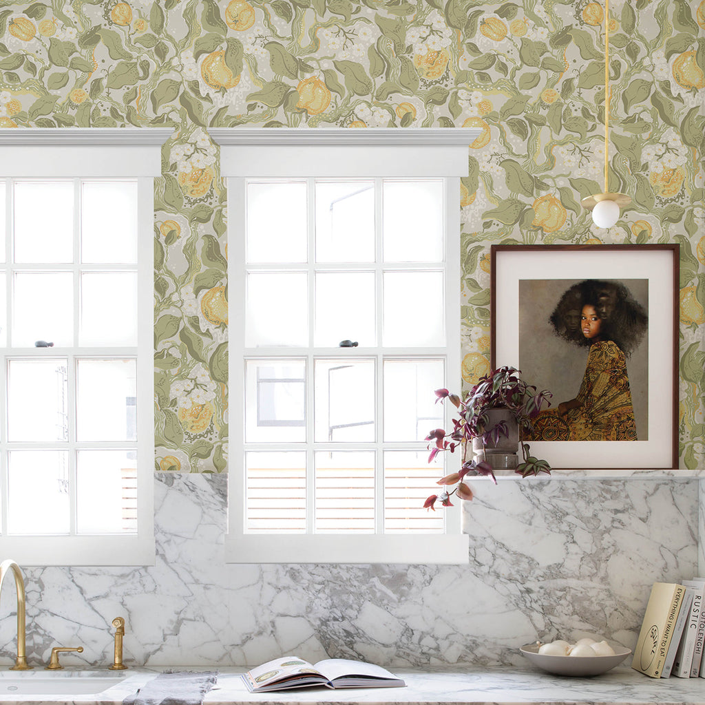 Kort Fruit and Floral Wallpaper wallpaper detail or room view