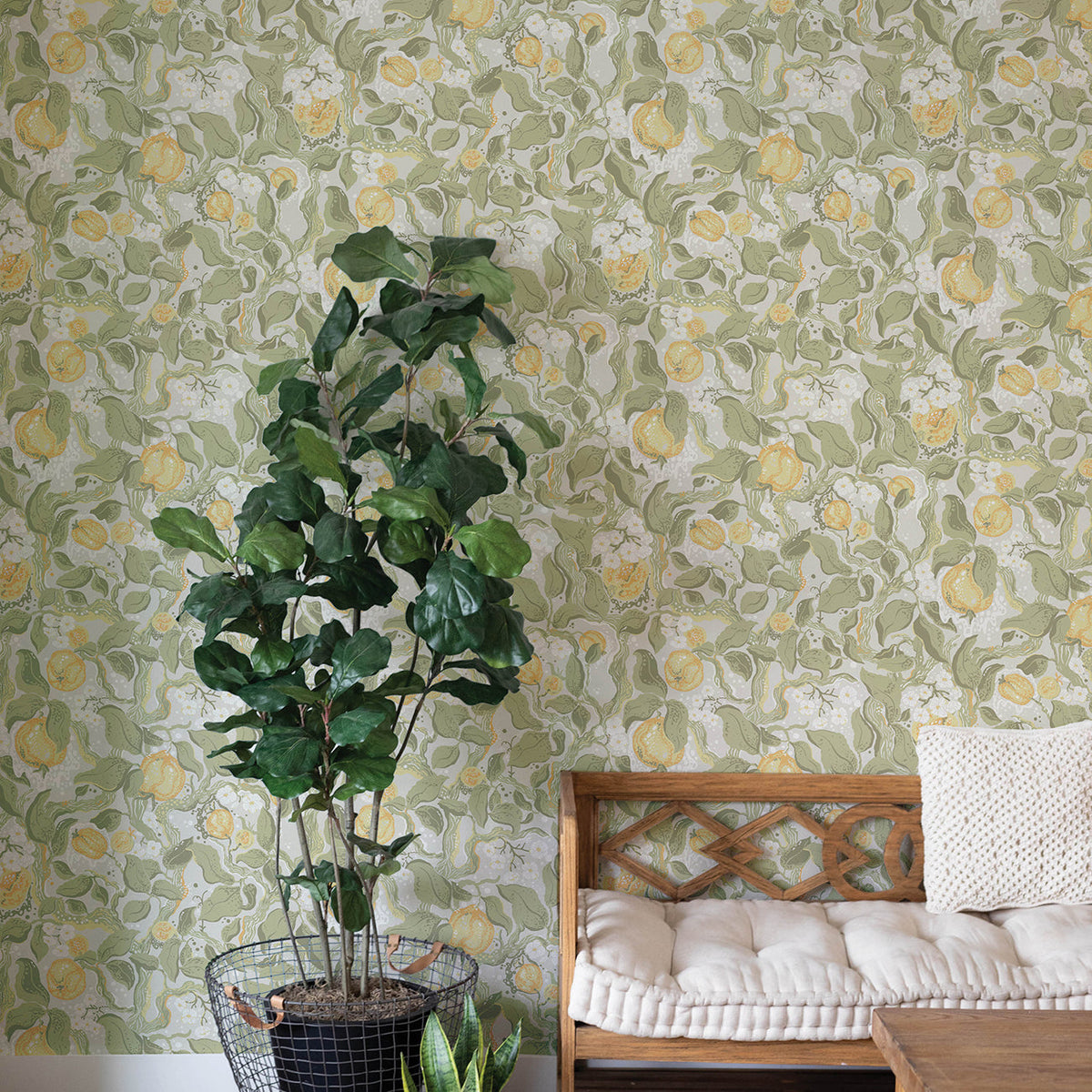 Kort Fruit and Floral Wallpaper wallpaper detail or room view