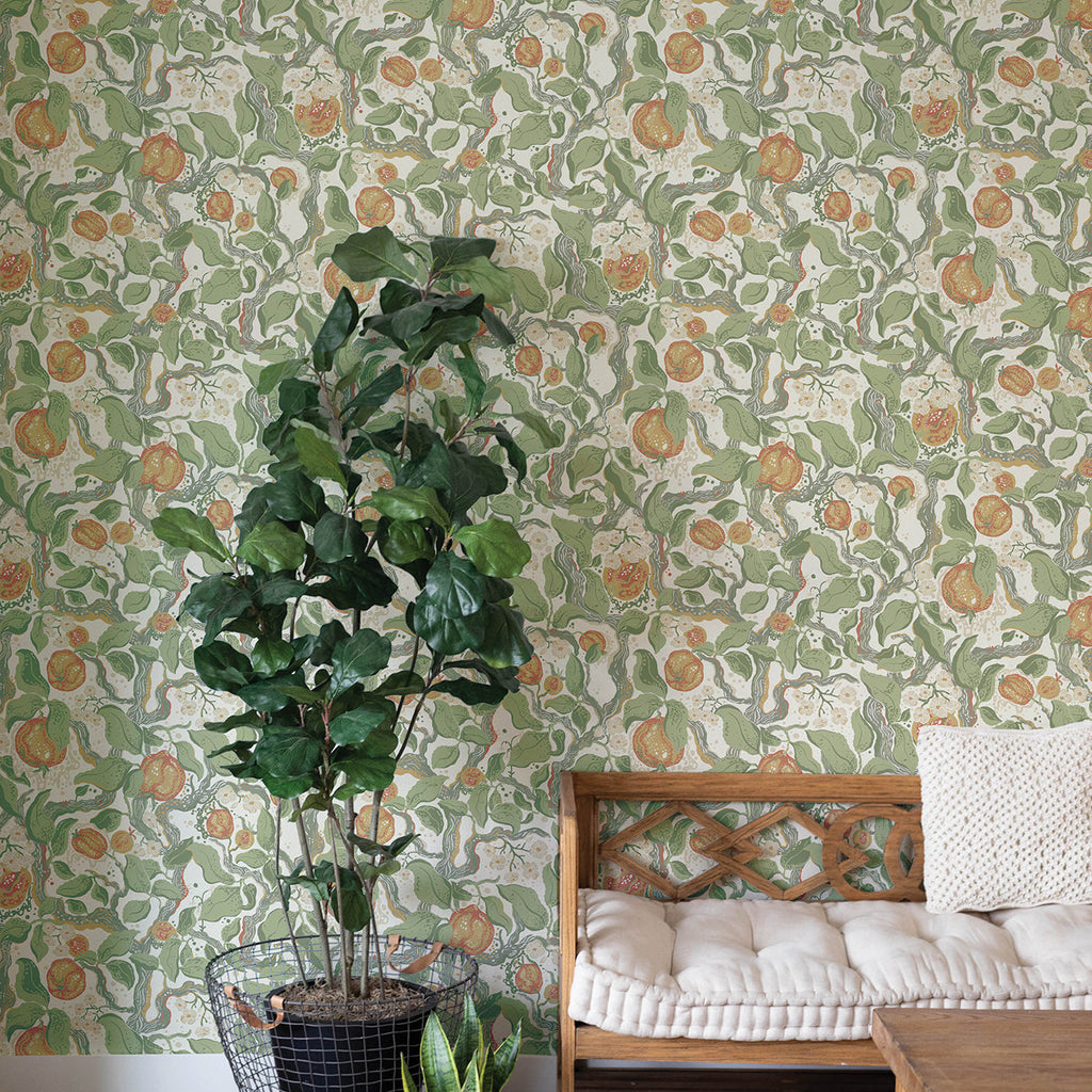 Kort Fruit and Floral Wallpaper wallpaper detail or room view