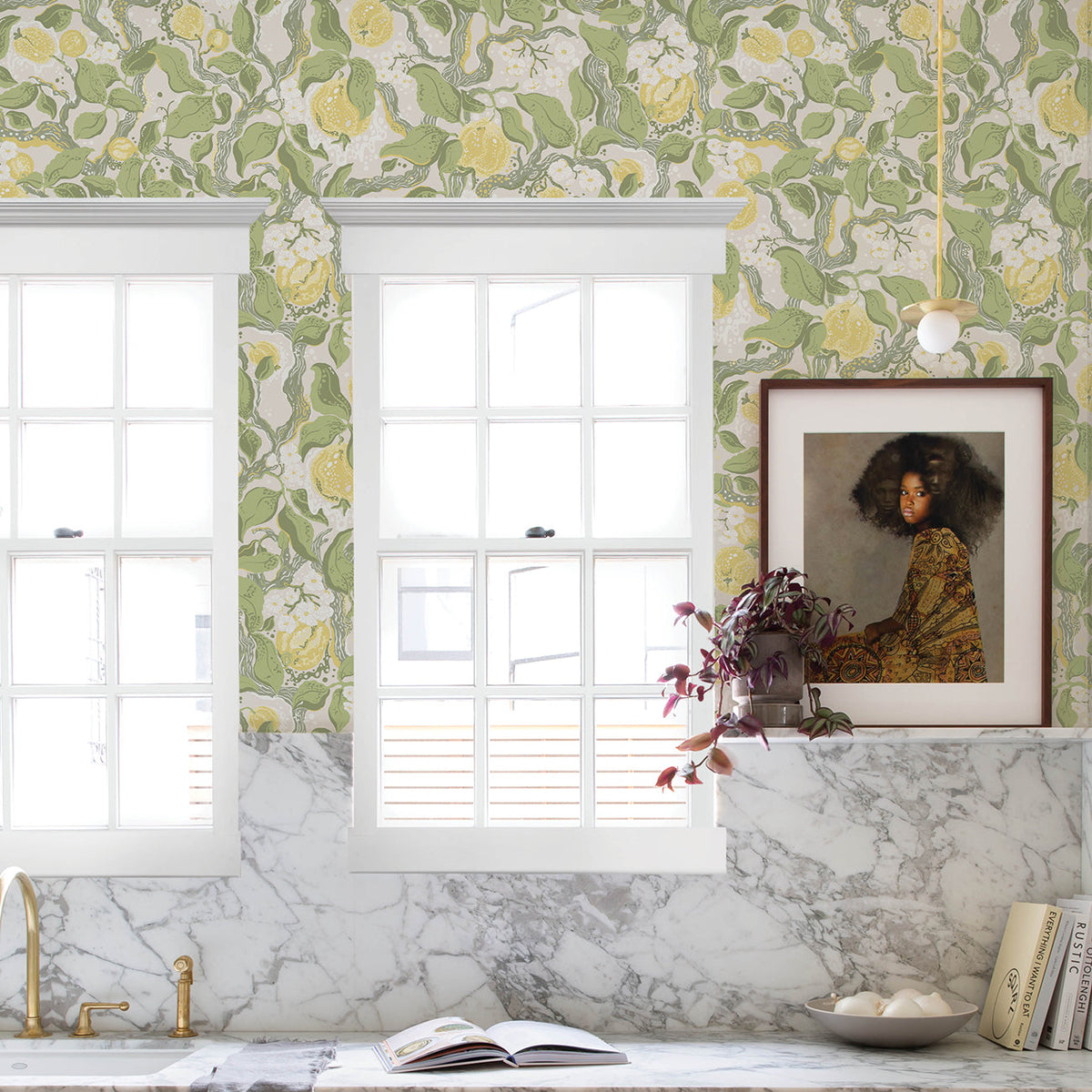 Kort Fruit and Floral Wallpaper wallpaper detail or room view