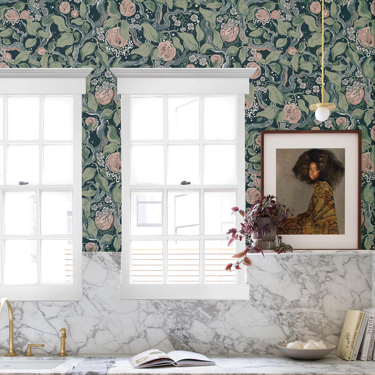 Kort Fruit and Floral Wallpaper wallpaper detail or room view