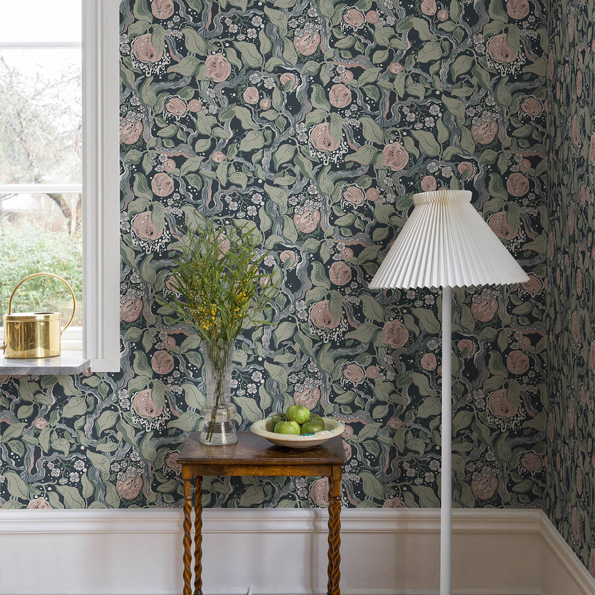 Kort Fruit and Floral Wallpaper wallpaper detail or room view