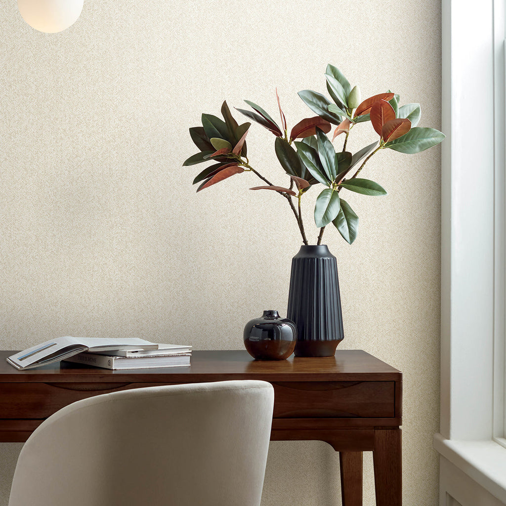 Ashbee Faux Fabric Wallpaper wallpaper detail or room view