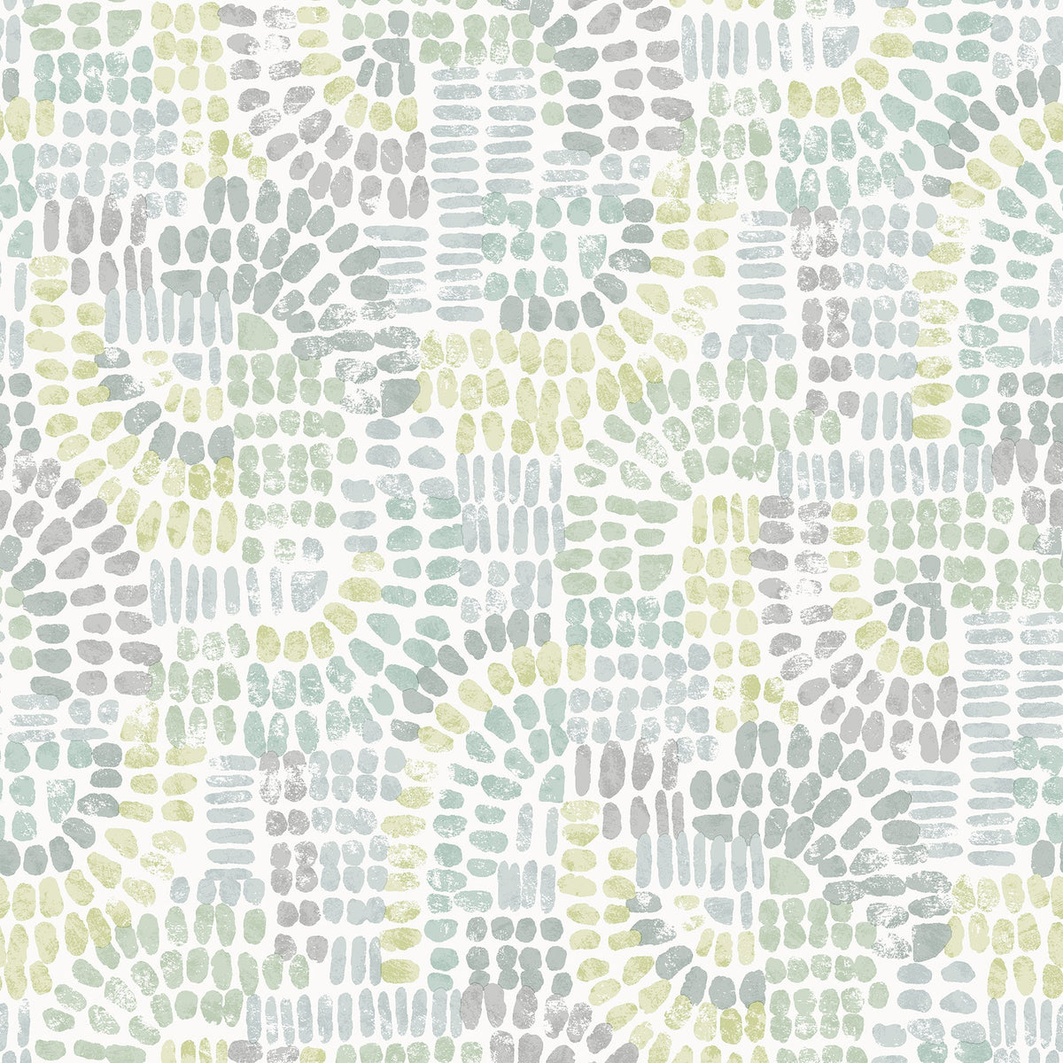 Wanderer Mosiac Wallpaper in Aquamarine