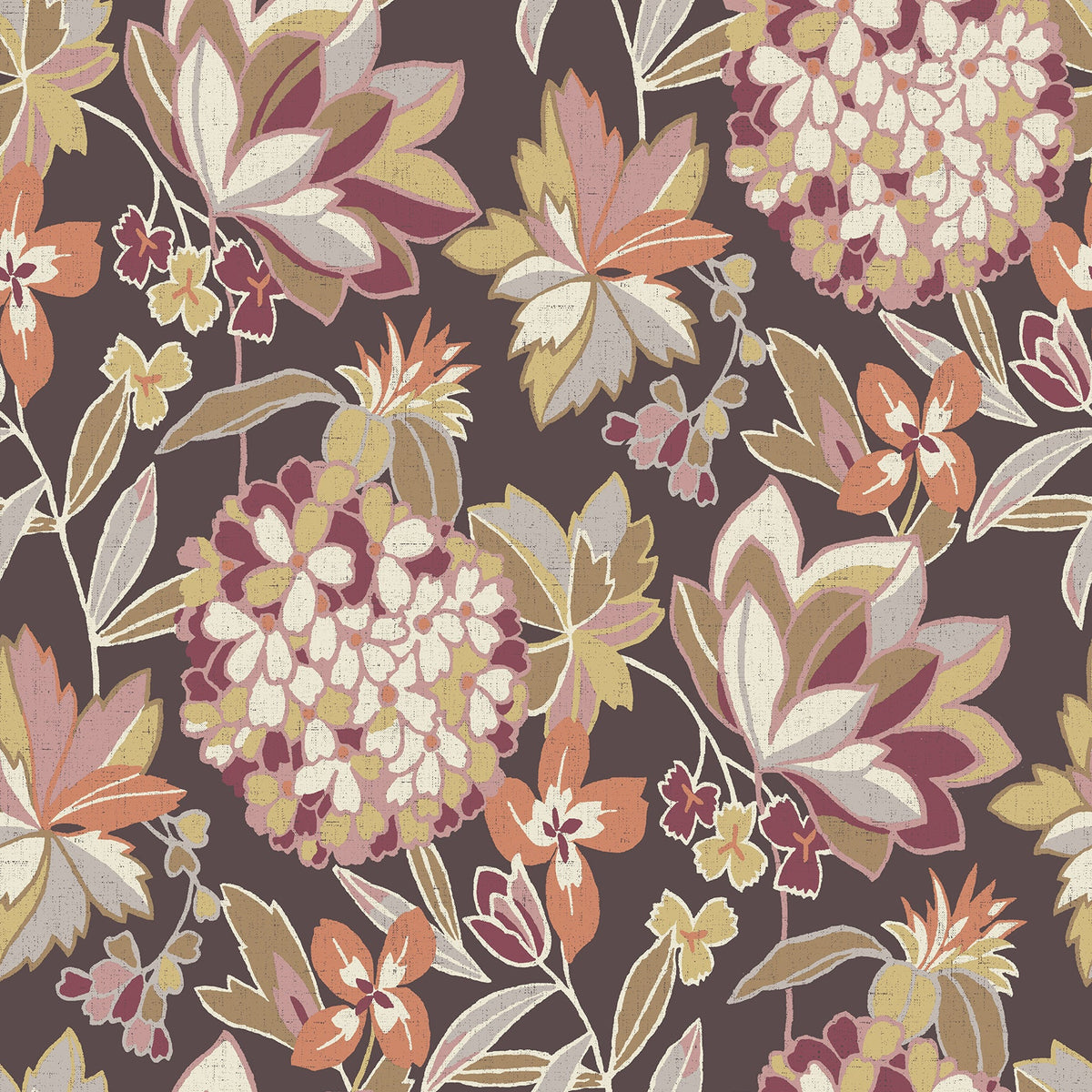 Valdivian Floral Wallpaper in Honey