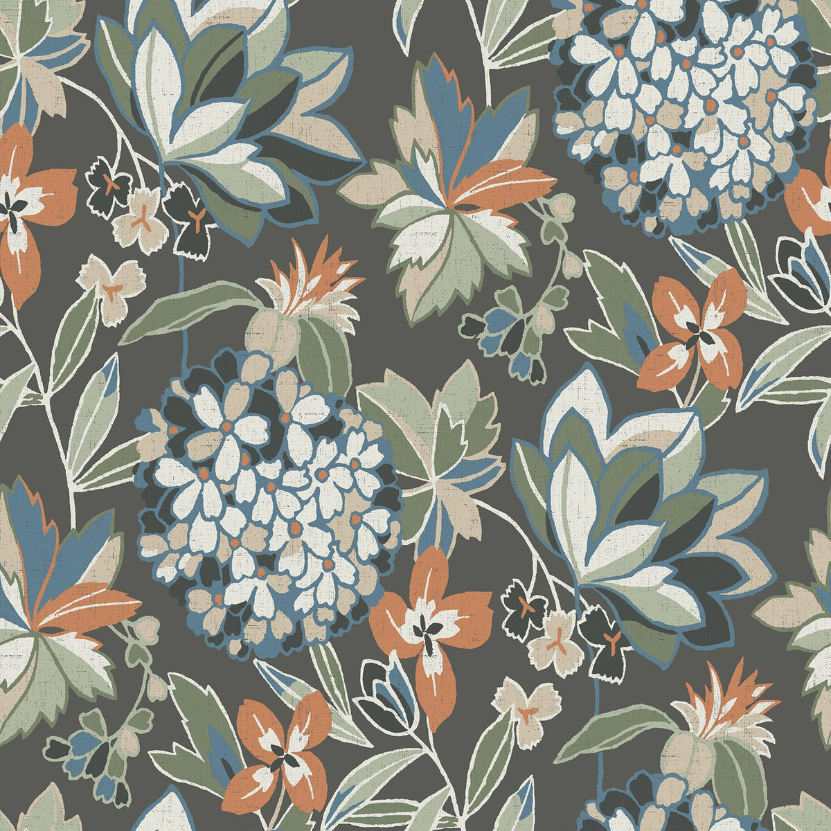 Valdivian Floral Wallpaper in Moss