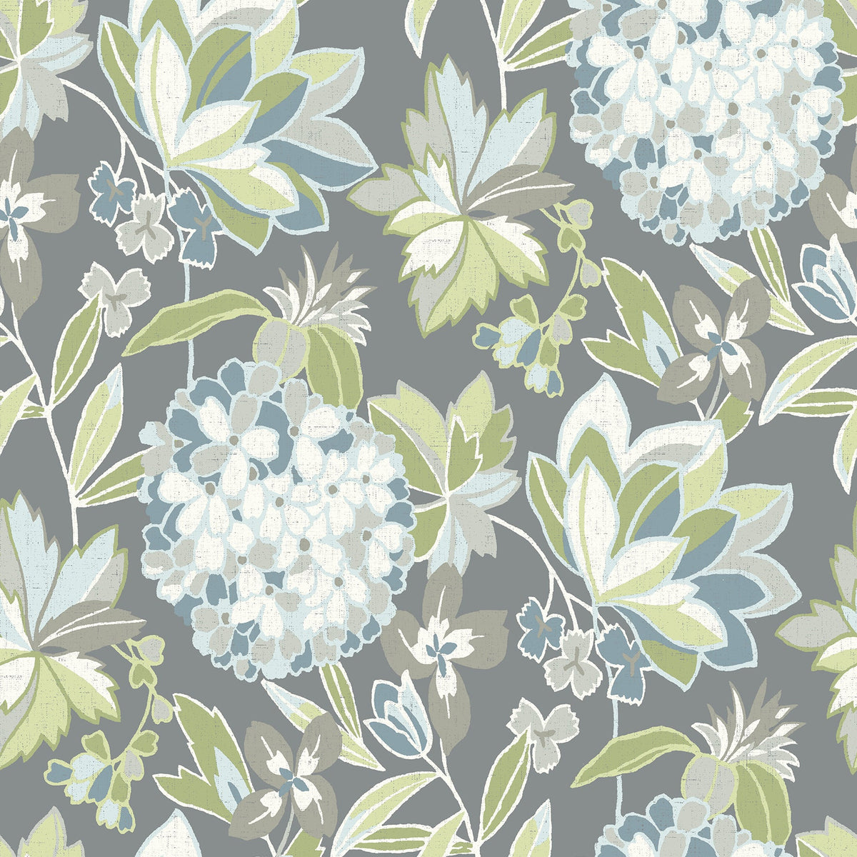 Valdivian Floral Wallpaper in Aqua