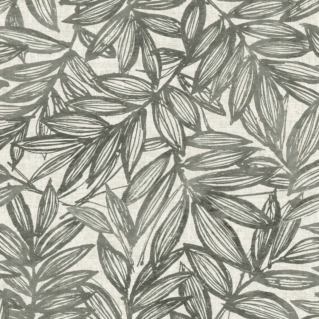 Rhythmic Leaf Wallpaper in Charcoal