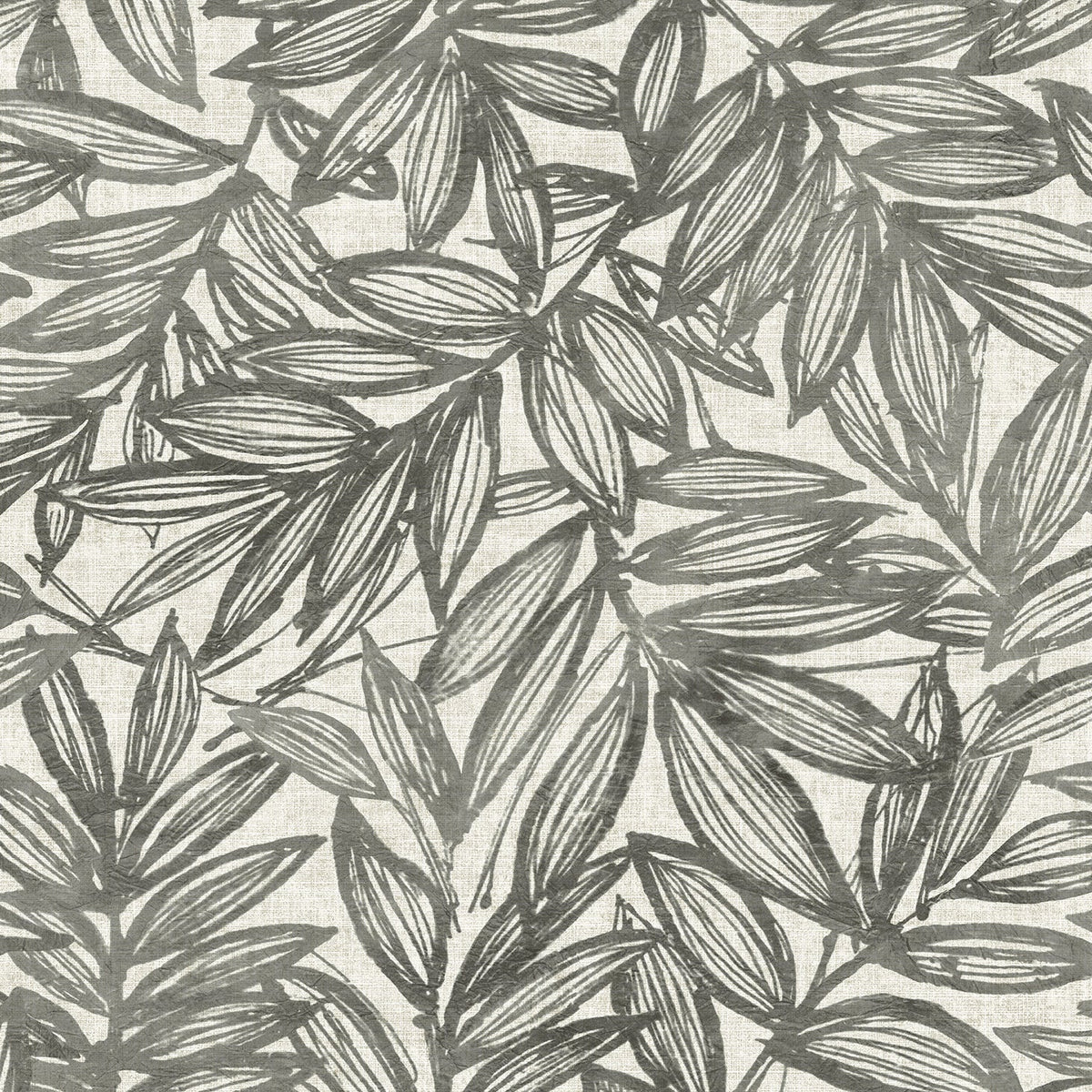 Rhythmic Leaf Wallpaper in Charcoal