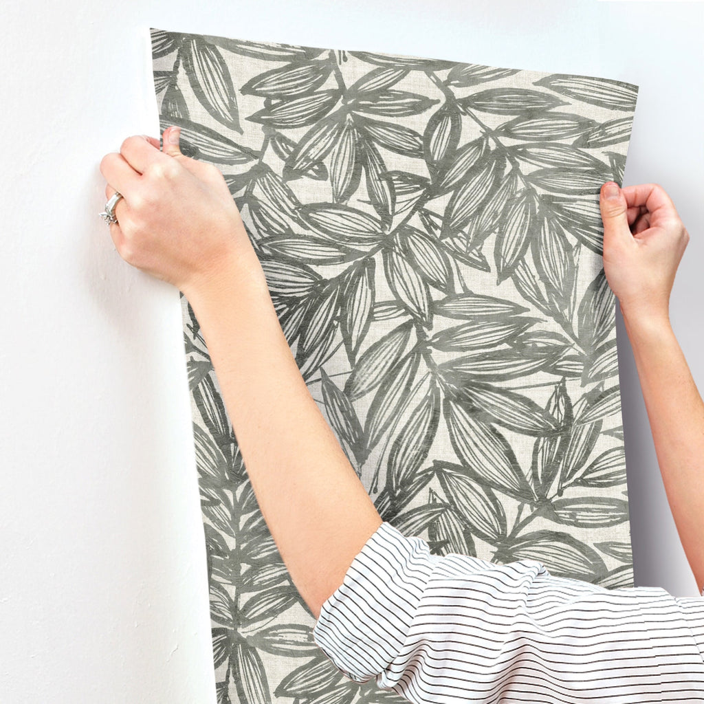 Rhythmic Leaf Wallpaper wallpaper detail or room view