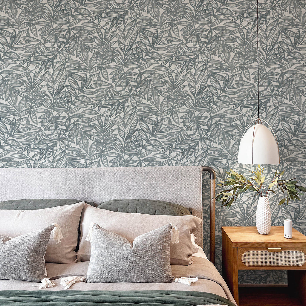 Rhythmic Leaf Wallpaper wallpaper detail or room view