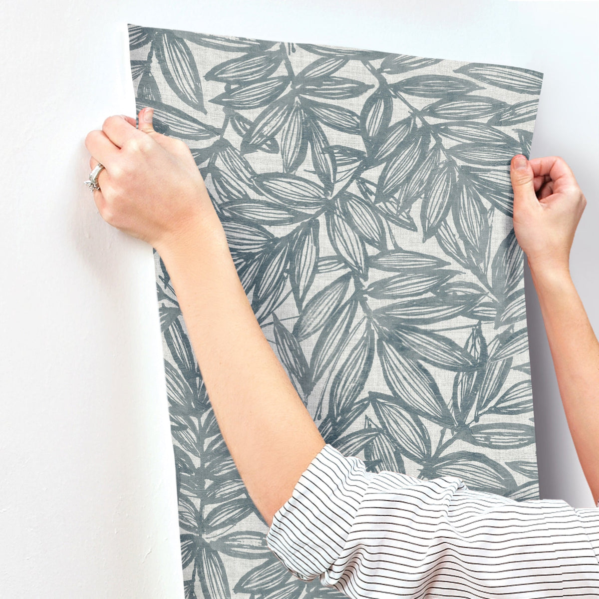 Rhythmic Leaf Wallpaper wallpaper detail or room view