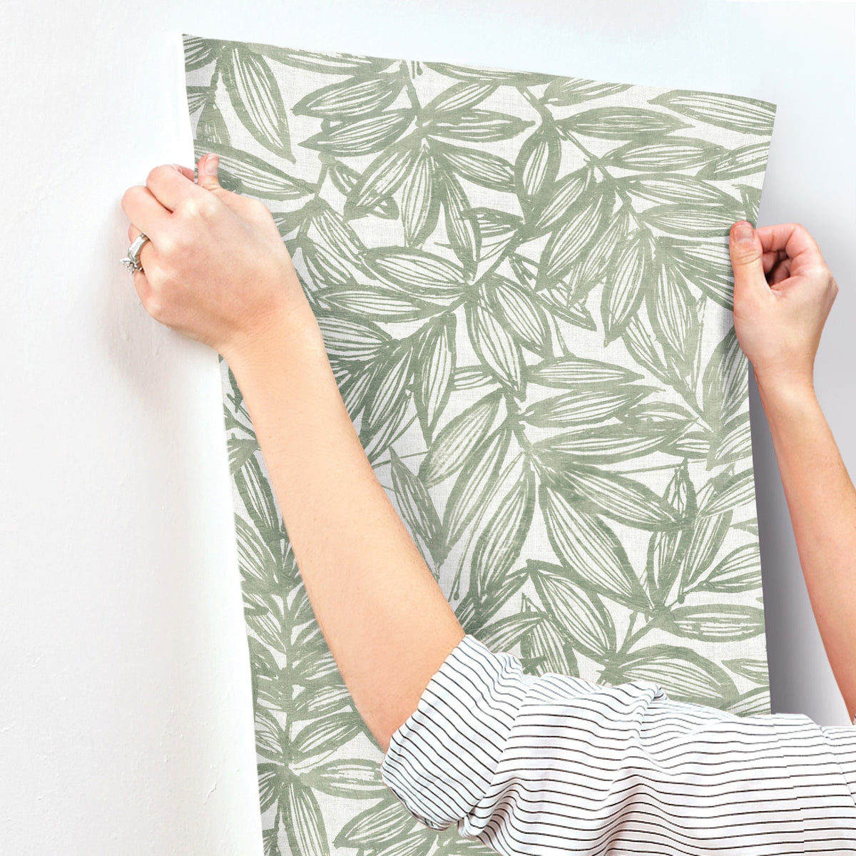 Rhythmic Leaf Wallpaper wallpaper detail or room view