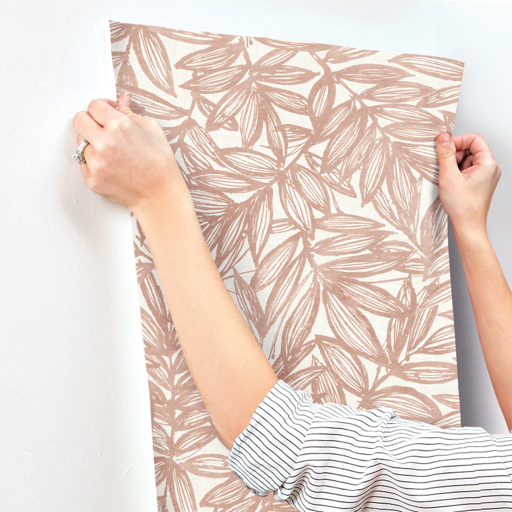 Rhythmic Leaf Wallpaper wallpaper detail or room view