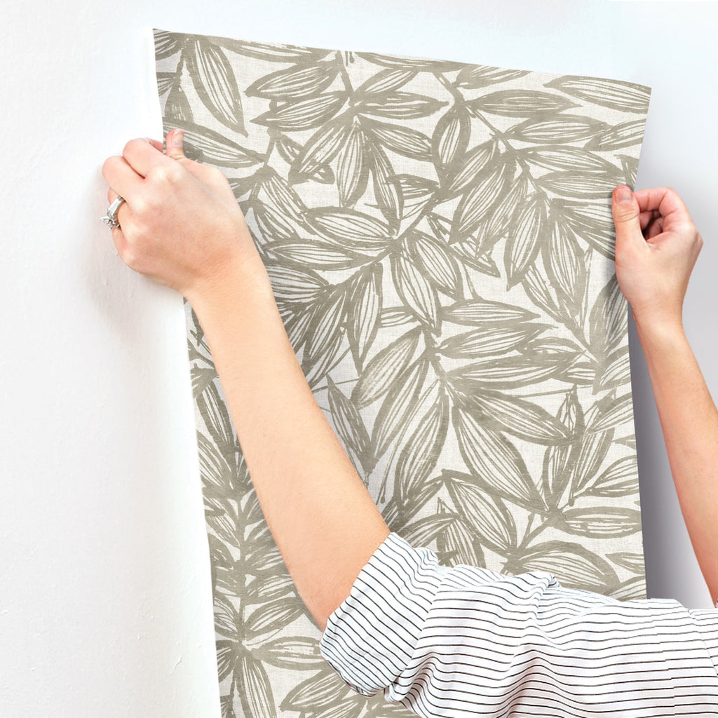 Rhythmic Leaf Wallpaper wallpaper detail or room view