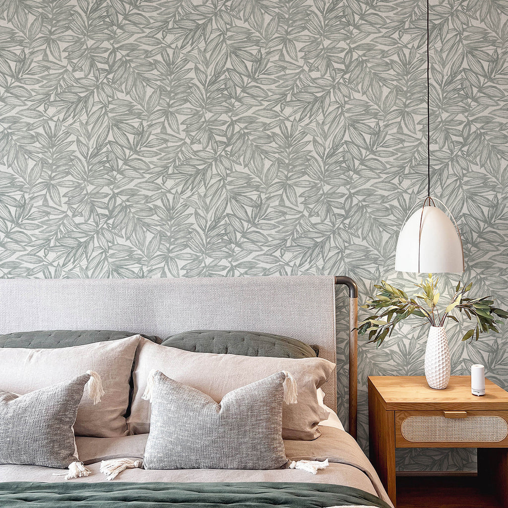 Rhythmic Leaf Wallpaper wallpaper detail or room view