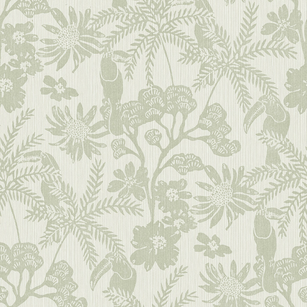 Jacaranda Tropical Trail Wallpaper in Sage