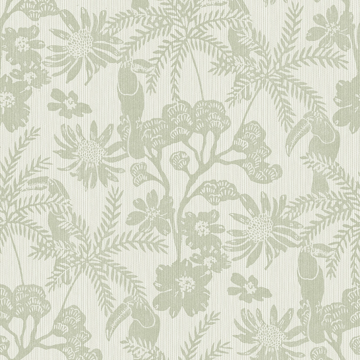 Jacaranda Tropical Trail Wallpaper in Sage