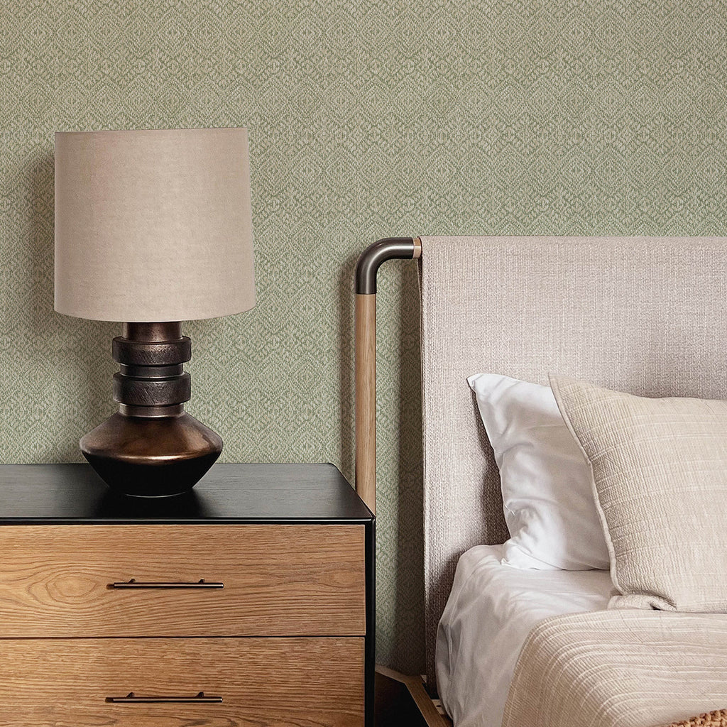 Gallivant Woven Geometric Wallpaper wallpaper detail or room view