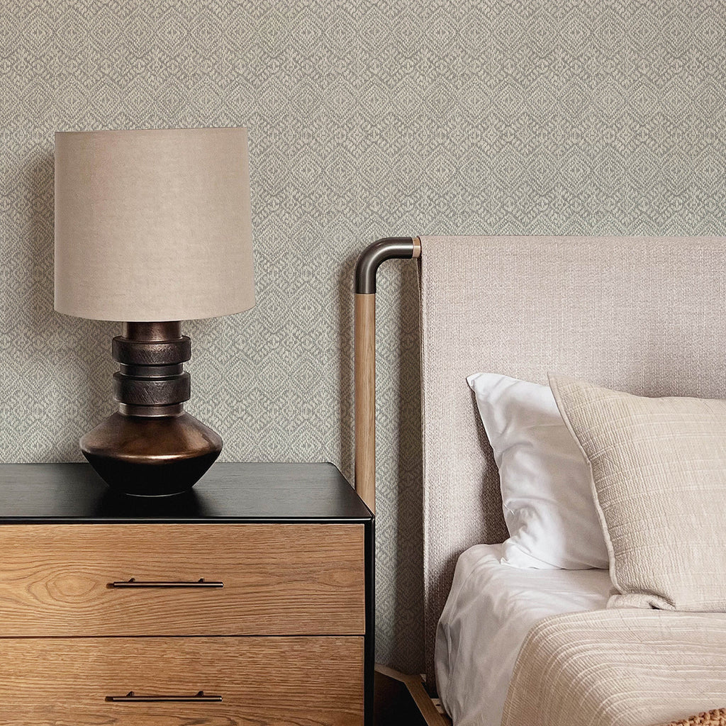 Gallivant Woven Geometric Wallpaper wallpaper detail or room view