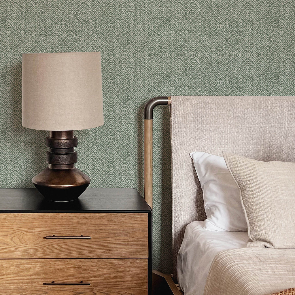 Gallivant Woven Geometric Wallpaper wallpaper detail or room view
