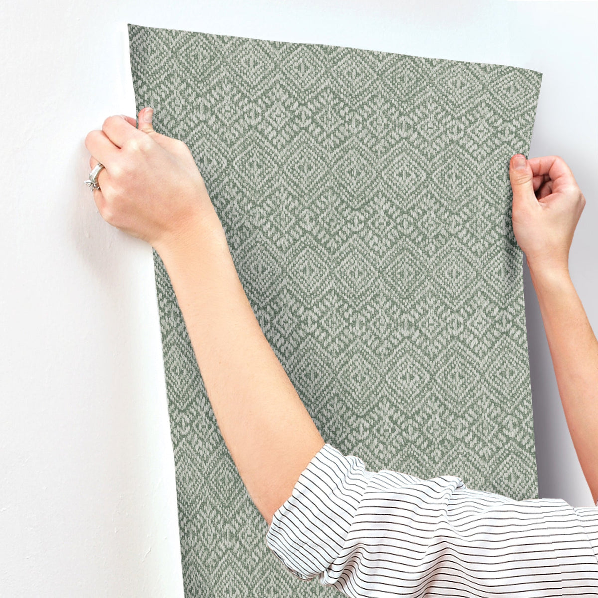 Gallivant Woven Geometric Wallpaper wallpaper detail or room view
