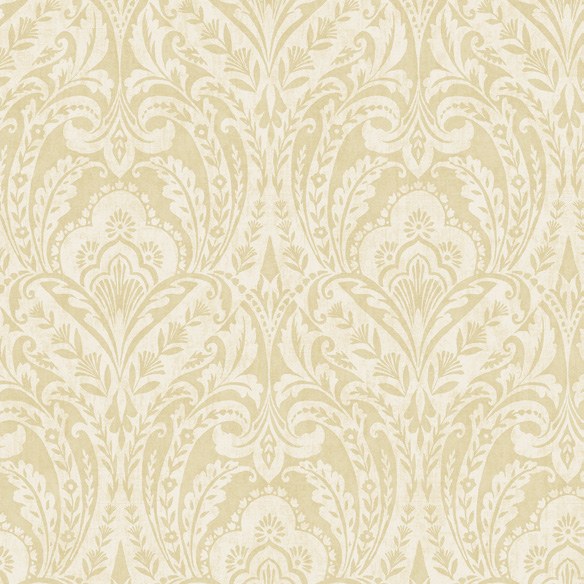 Berkshire Damask Wallpaper in Butter