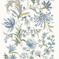 Teonna Blue Floral Stripe Wallpaper wallpaper