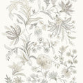 Teonna Floral Stripe Wallpaper in Light Grey