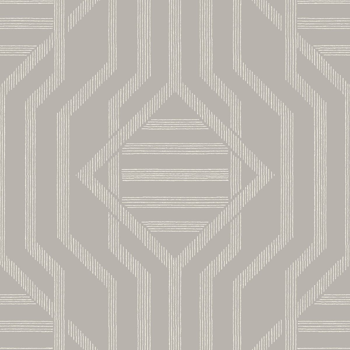 Essex Geometric Wallpaper in Light Grey