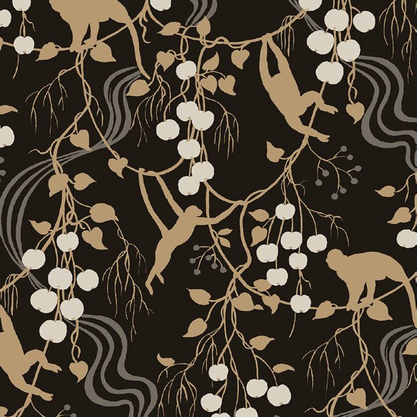 Linden Black Jungle Canopy Wallpaper