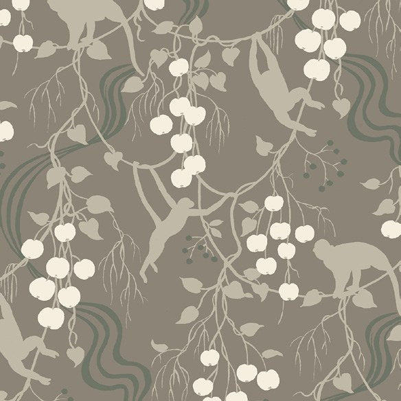 Linden Jungle Canopy Wallpaper in Stone