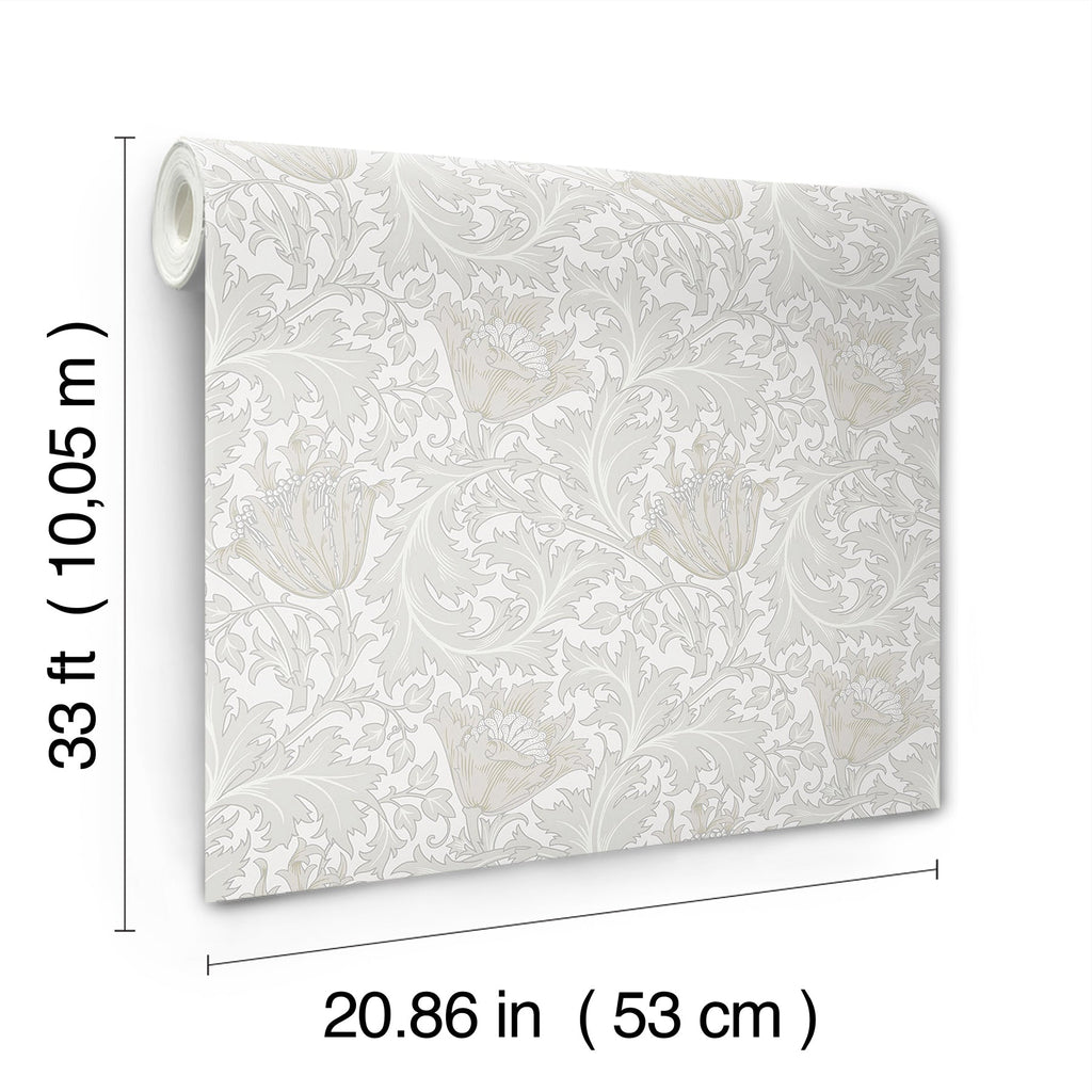 Anemone Floral Trail Wallpaper wallpaper detail or room view