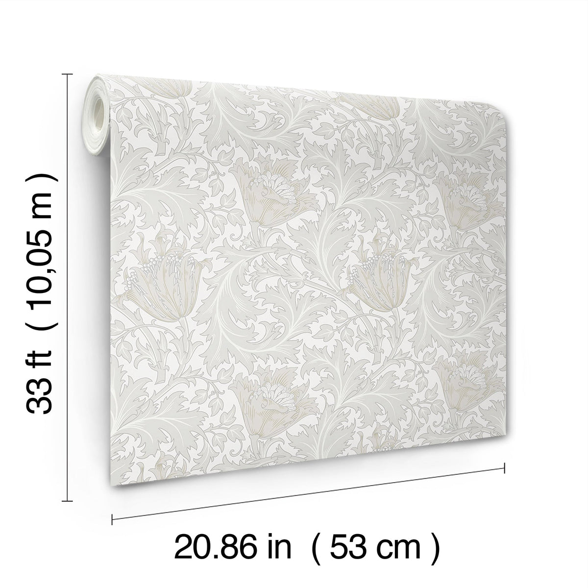 Anemone Floral Trail Wallpaper wallpaper detail or room view