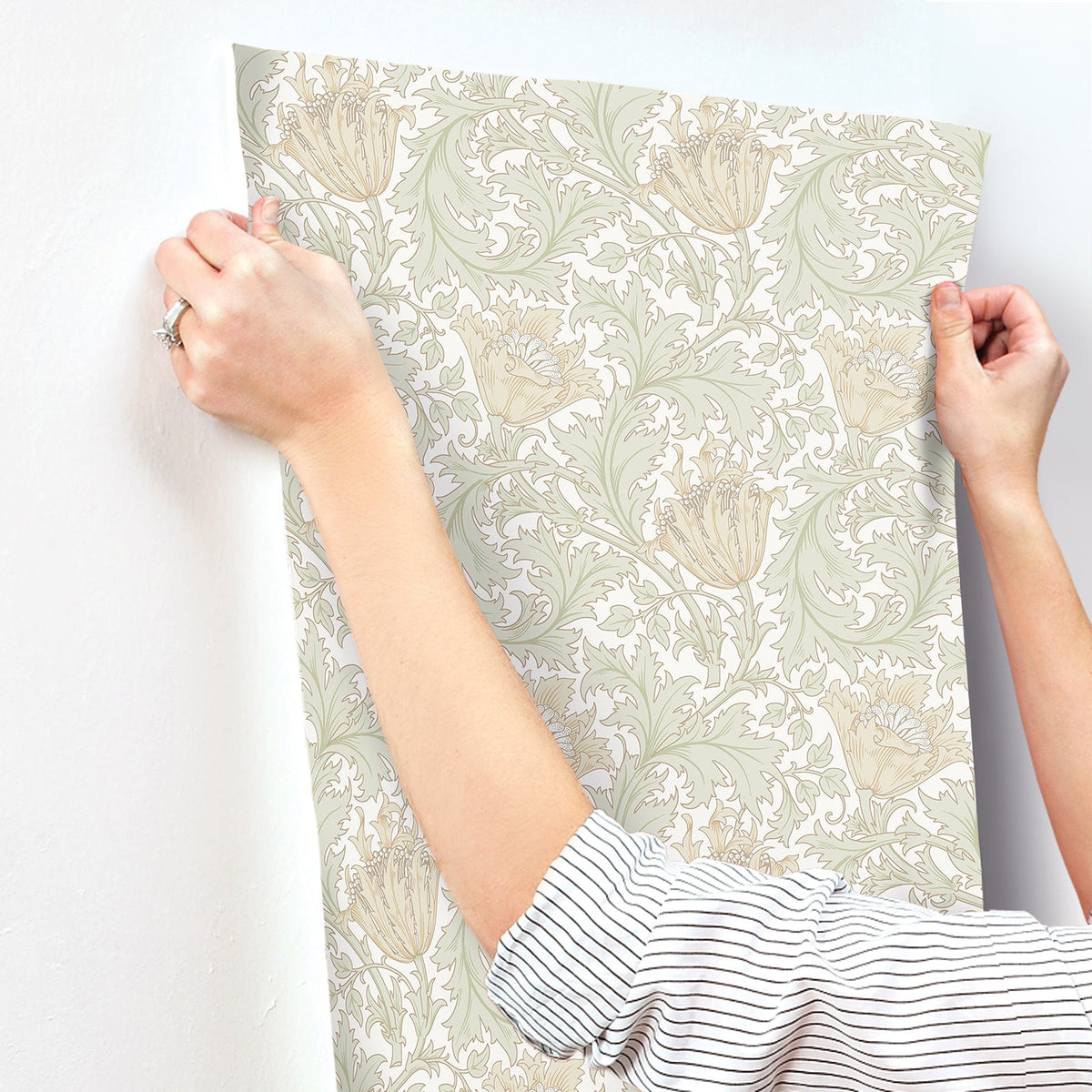 Anemone Floral Trail Wallpaper wallpaper detail or room view
