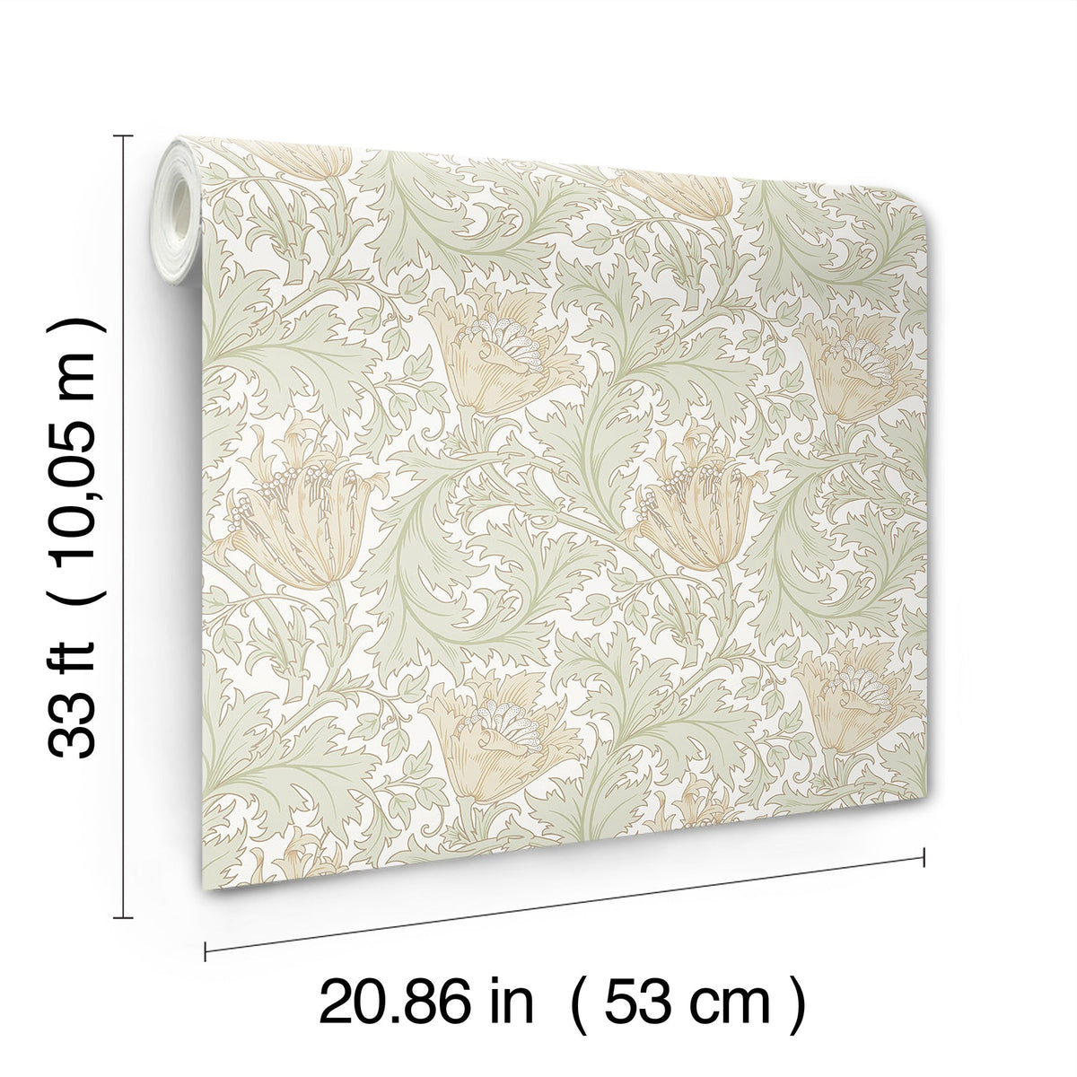 Anemone Floral Trail Wallpaper wallpaper detail or room view